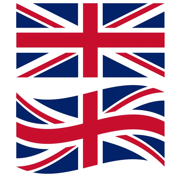 British Flag White Background British Waving Flag Sign National British — Stock Vector