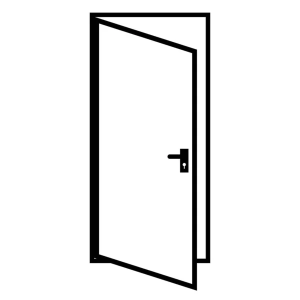 Icono Lineal Puerta Sobre Fondo Blanco Letrero Puerta Abierta Símbolo — Vector de stock