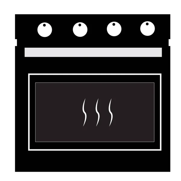 Kitchen Stove Icon White Background Oven Sign Bakery Symbol Flat — Stock Vector
