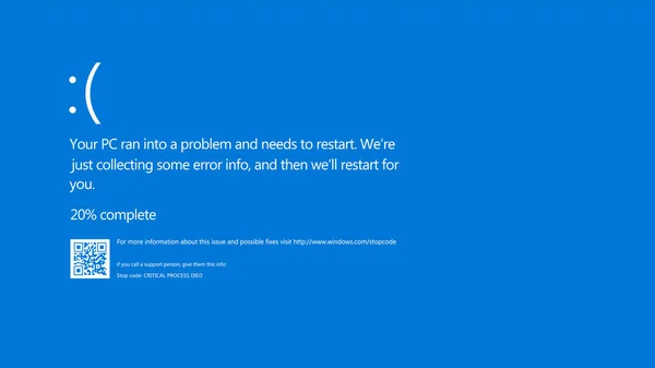 Moderna Schermata Blu Morte Bsod Errore Sistema Crash Rapporto Sfondo — Vettoriale Stock