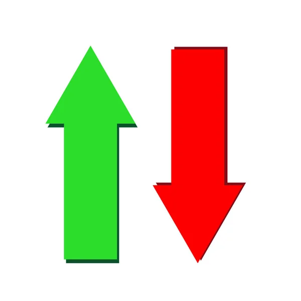 Pijl Neer Pictogram Witte Achtergrond Zet Pijlen Teken Twee Pijlen — Stockvector