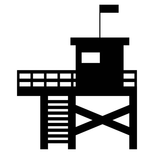 Значок Спасательной Станции Белом Фоне Знак Домика Охранника Символ Спасателя — стоковый вектор