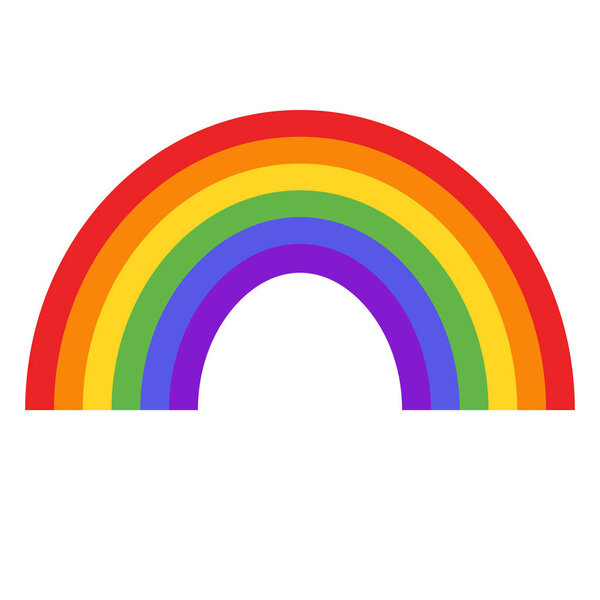 Rainbow icon on white background. Rainbow cartoon sign. Rainbow symbol. flat style.