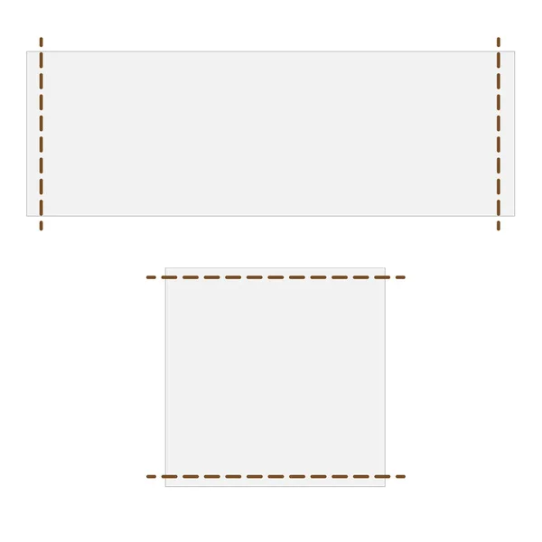 Étiquettes Tissu Blanc Sur Fond Blanc Habille Panneau Symbole Étiquette — Image vectorielle