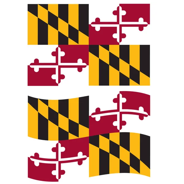 Marylandská Vlajka Bílém Pozadí Maryland Mává Vlajkou Vlajka Státu Maryland — Stockový vektor