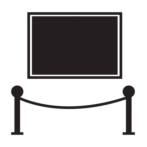 Иконка Галереи Белом Фоне Логотип Художественного Музея Символ Выставки Плоский — стоковый вектор