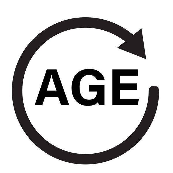 Age icon on white background. Age limit sign. Age symbol. reliability logo. flat style.