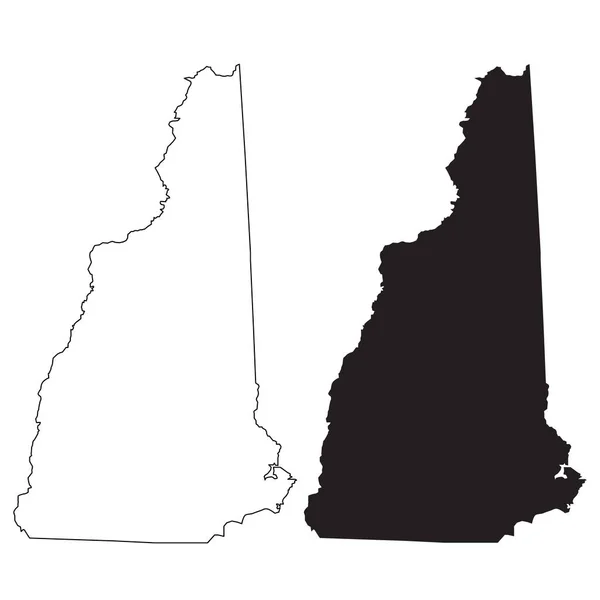 Karte Von New Hampshire Auf Weißem Hintergrund Schild Des Bundesstaates — Stockvektor