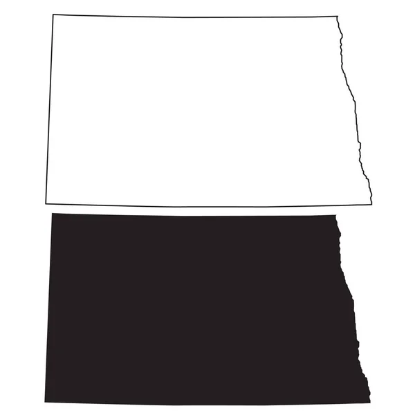 ノースダコタ州の地図白い背景に ノースダコタ州の地図記号 ノースダコタ州の概要図 フラットなスタイル — ストックベクタ
