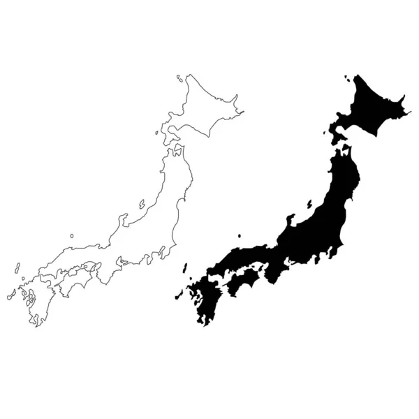 Carte Japon Sur Fond Blanc Schéma Carte Japon Style Plat — Image vectorielle