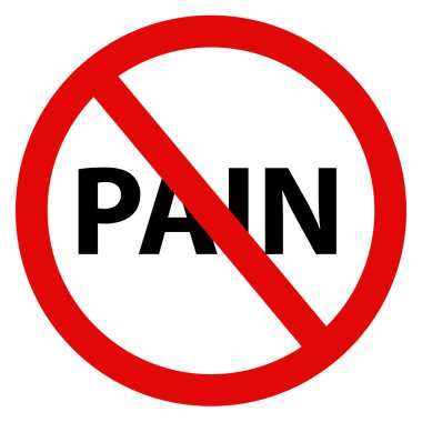 Ağrı kesici ikonu. Acı sembolü yok. Acıyı durdur, işaret yok. düz biçim.