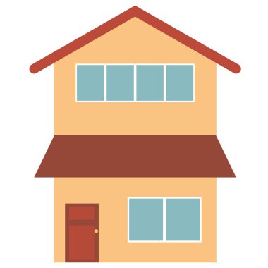 Second floor house icon. Two floors house sign. two-storey house symbol. flat style.