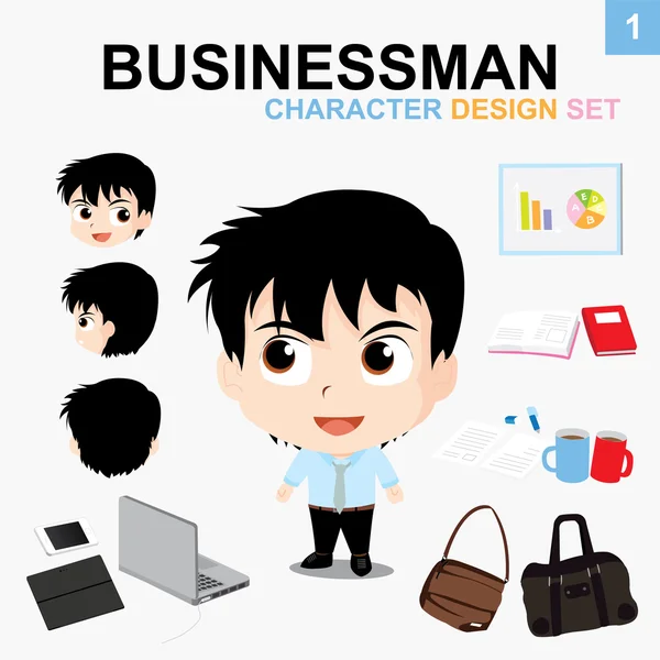 Бизнесмен: набор персонажей — стоковый вектор