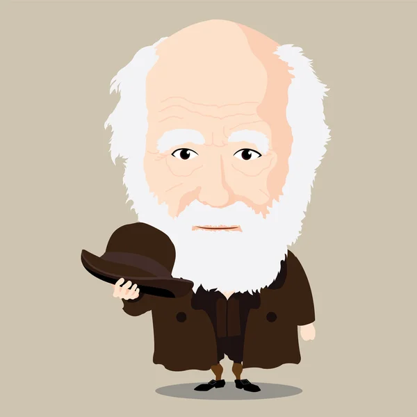 Vektör çizim - Charles Darwin