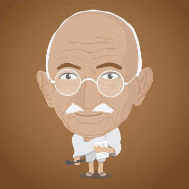 Vektör çizim - Mahatma Gandhi