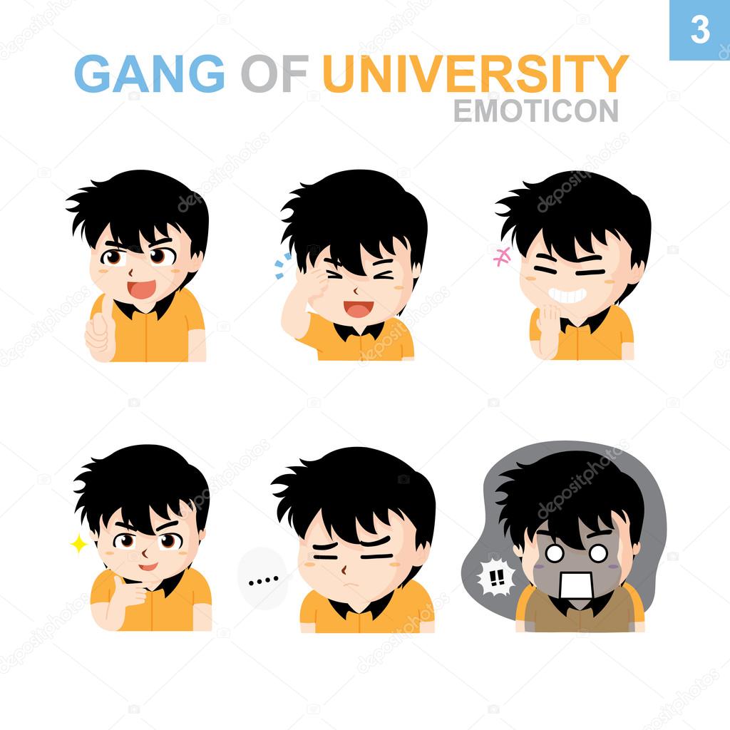 Cute Emoticon Design - Boy Set