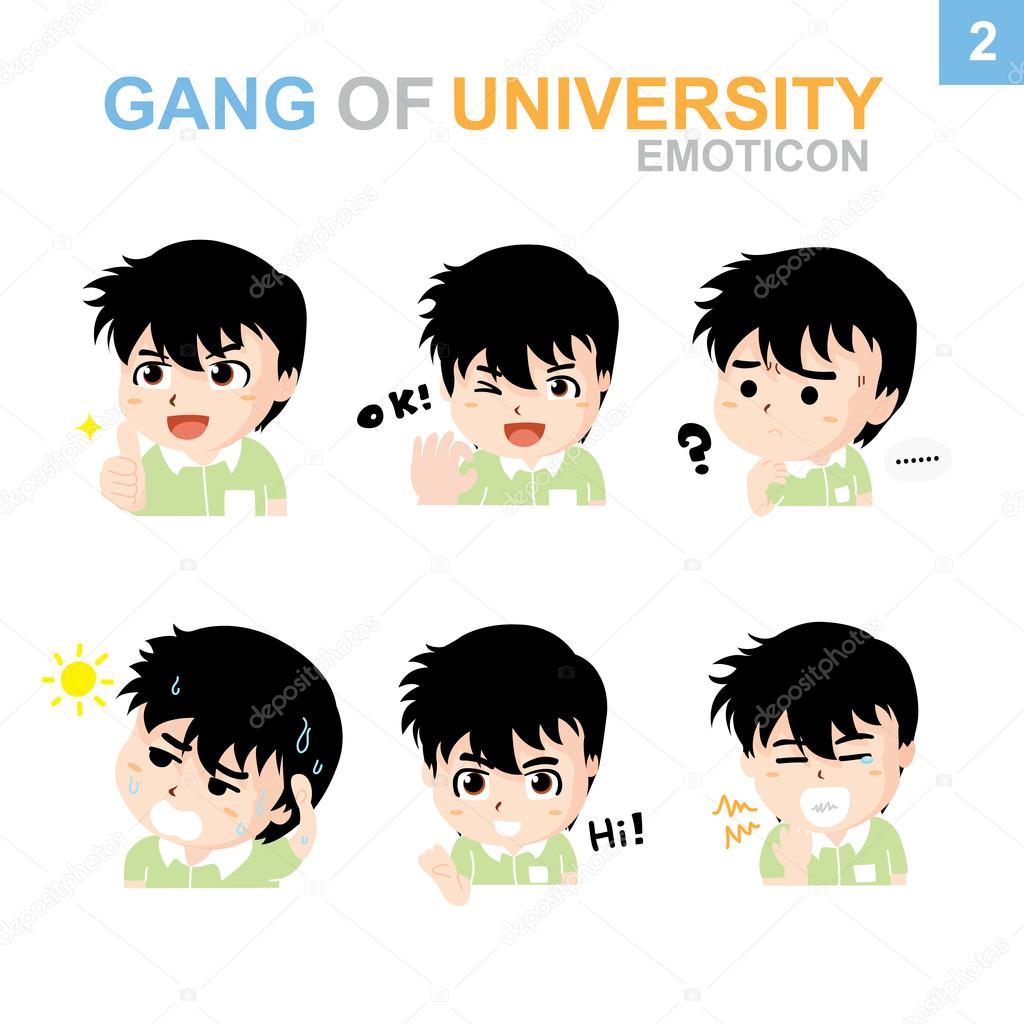 Cute Emoticon Design - Boy Set