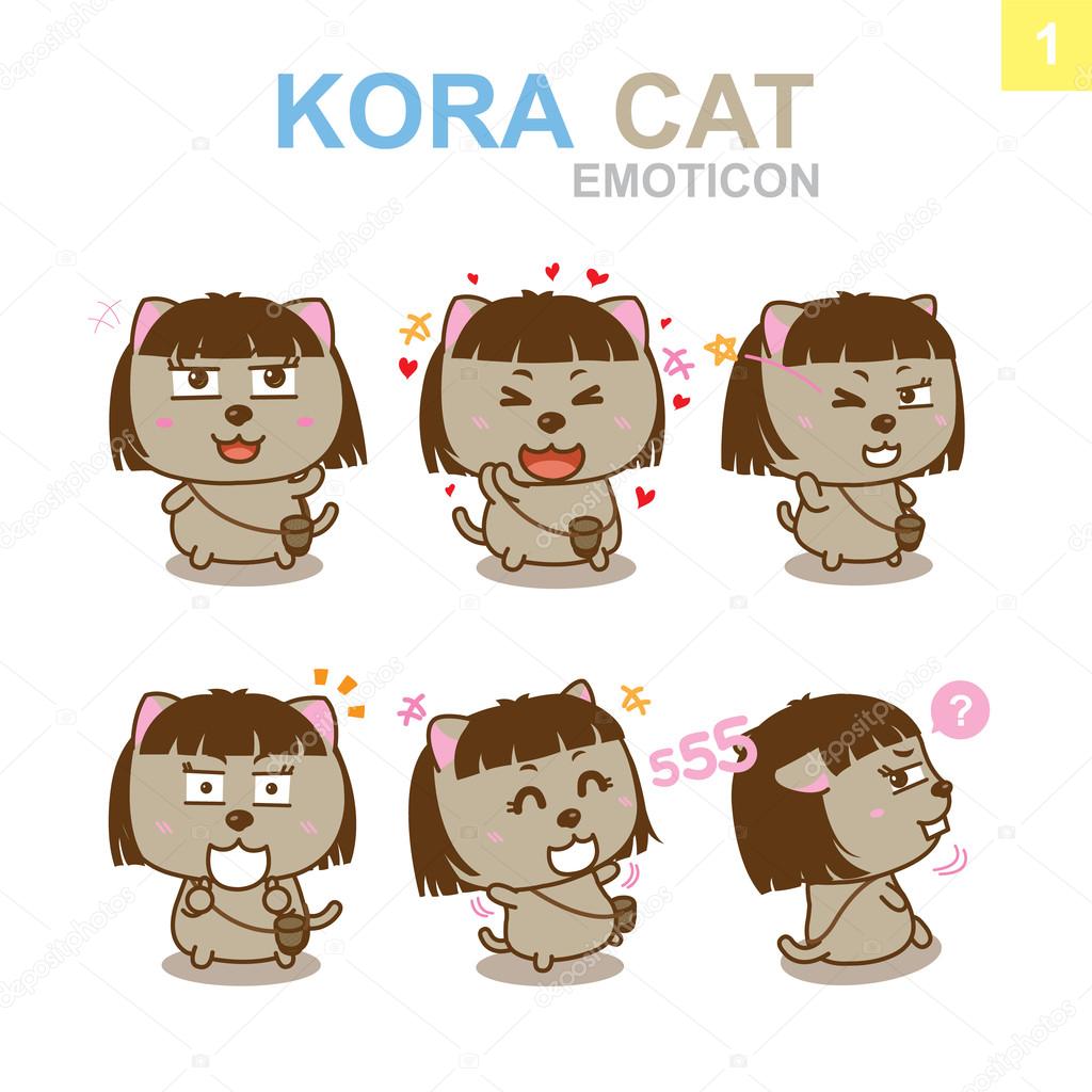 Cute Emoticon Design - Cat Set