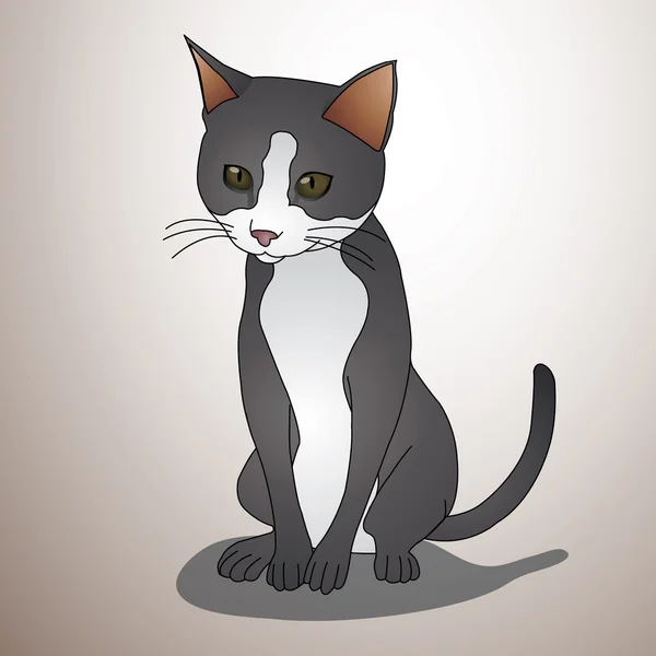 Vektorabbildung - schwarze Katze — Stockvektor