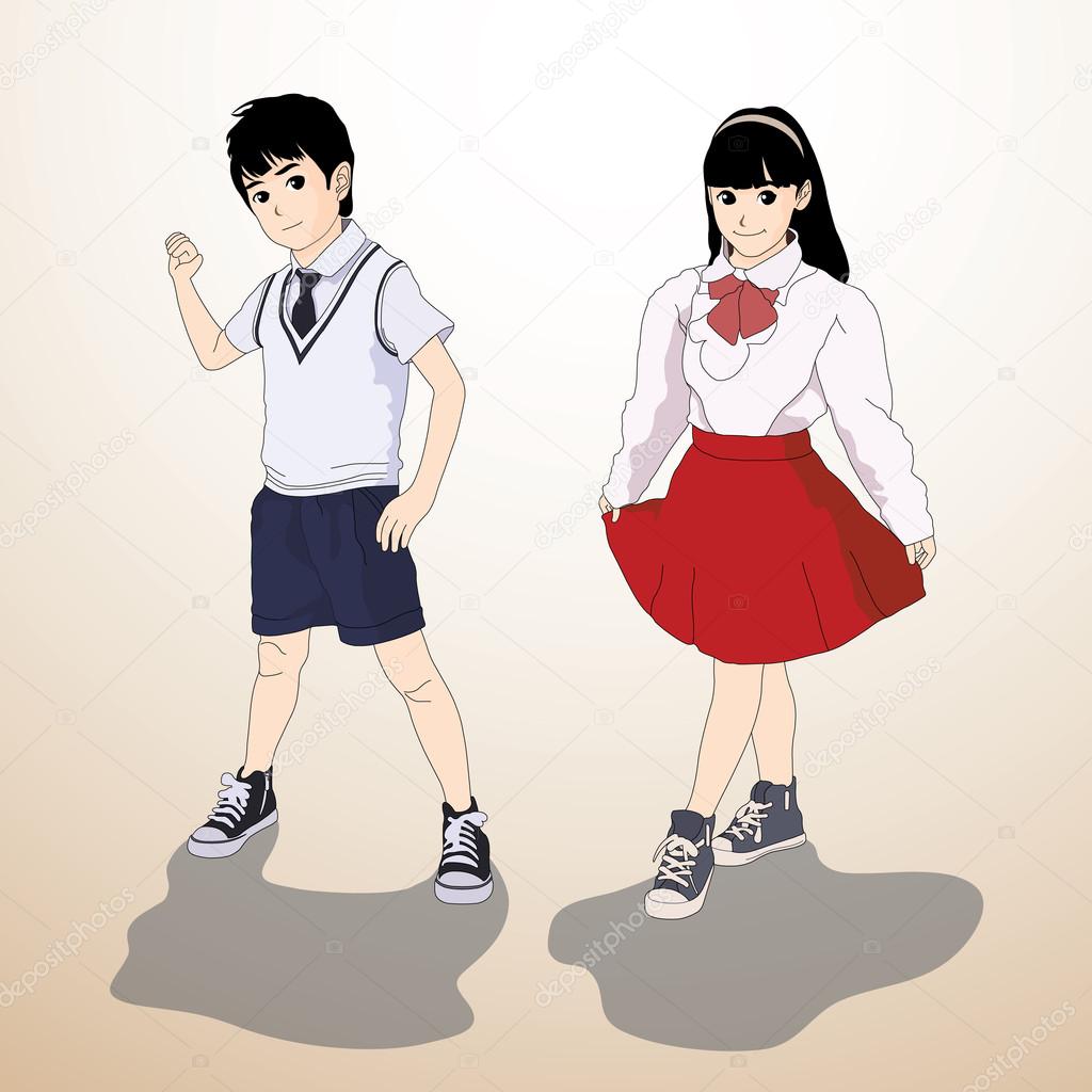 Vector illustration - Boy & Girl