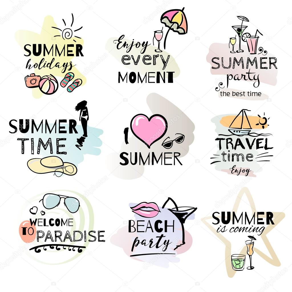 Watercolor Travel Clipart, Summer Holiday, Vacation Clipart