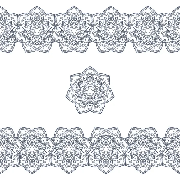 Frame met doodle boho in zwart-wit. Vectorillustratie. — Stockvector