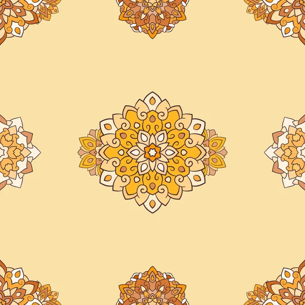 Indiase mandala ronde vector patroon op witte achtergrond. — Stockvector