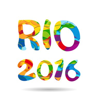 Rio vektör 2016. Vektör düz tasarım illüstrasyon klip sanat grafik el çekilmiş