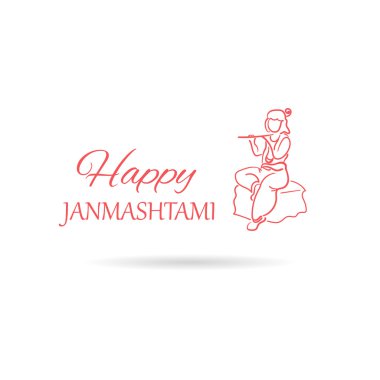 Vektör krishna Janmashtami arka plan. Kris için tebrik kartı