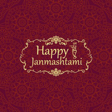 Mutlu janmashtami, Krishna'nın doğumunun Hint ziyafeti. Greetin