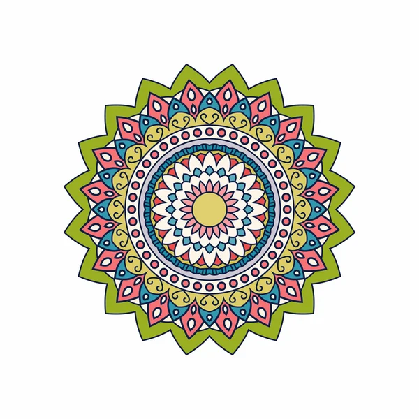 Boho doodle Mandala patroon. Geïsoleerd. Vector illustratie. — Stockvector