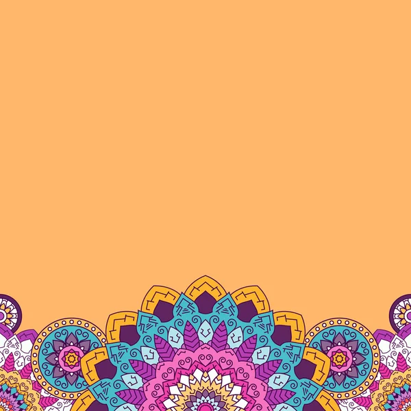Mandala floreale bordo colorato brillante. Illustrazione vettoriale . — Vettoriale Stock