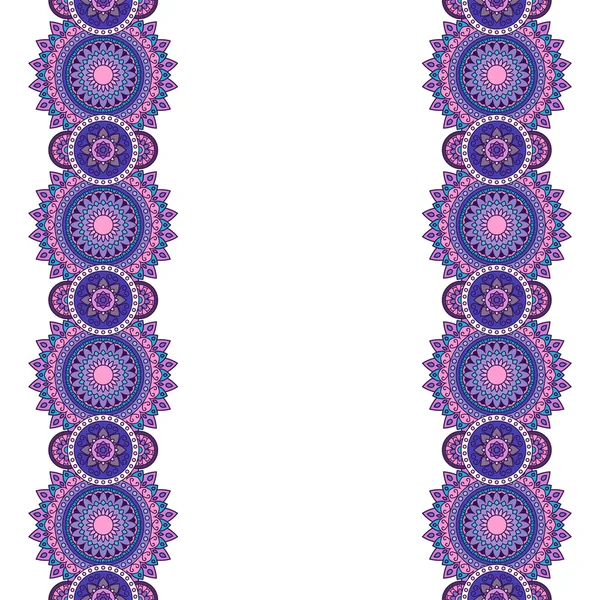 Doodle ornamentado bordes florales, formato horizontal. Vector ilustra — Archivo Imágenes Vectoriales