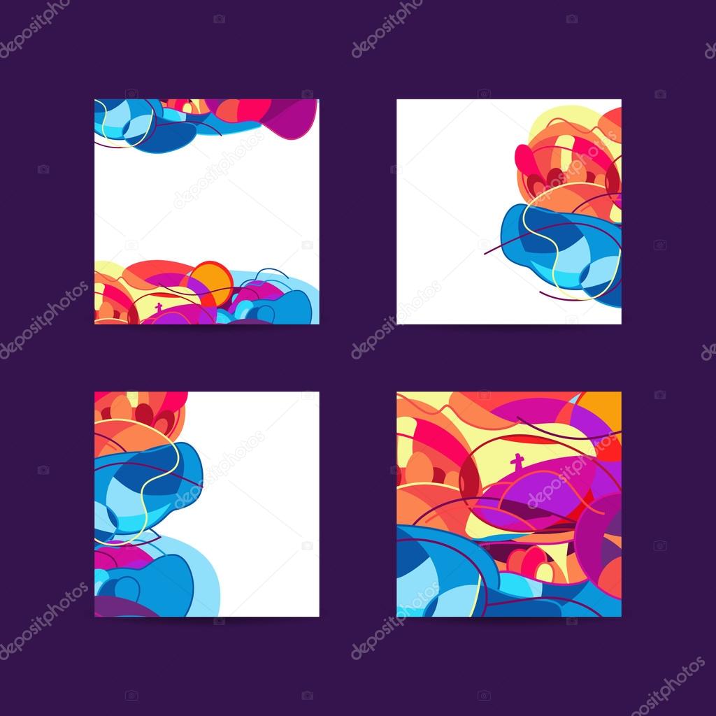 Set of brochure, poster design templates in abstract background 