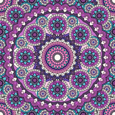 Mandala desen renkli dikişsiz arka plan. vektör illustratio