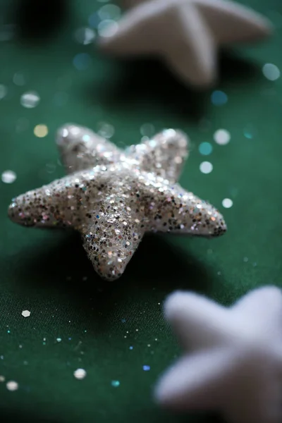 Weihnachten Tischdekoration Mit Sternen — Stockfoto