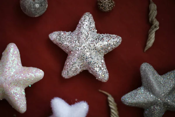 Weihnachten Tischdekoration mit Sternen hollidays smail — Stockfoto