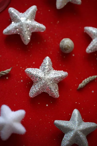 Weihnachten Tischdekoration mit Sternen hollidays smail — Stockfoto