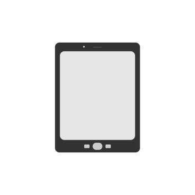 Düz bir tarzda beyaz zemin üzerine tablet