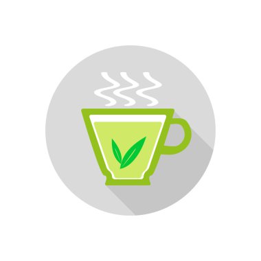 Yeşil çay bir düz tasarım