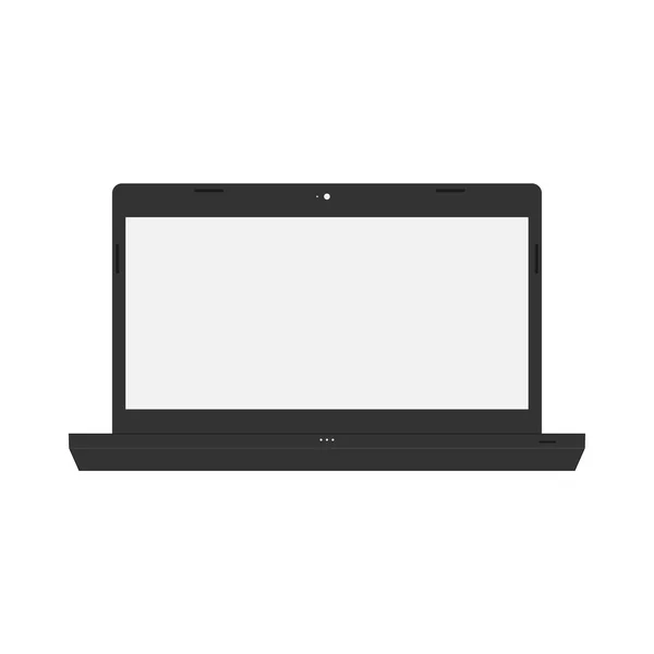 Laptop auf weißem Hintergrund in flachem Stil — Stockvektor