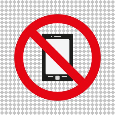 Ekose bir arka plan için bir cep telefonu yasağı iz