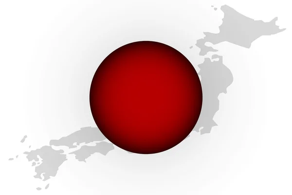 Σημαία της Ιαπωνίας στο πλαίσιο του χάρτη — Διανυσματικό Αρχείο
