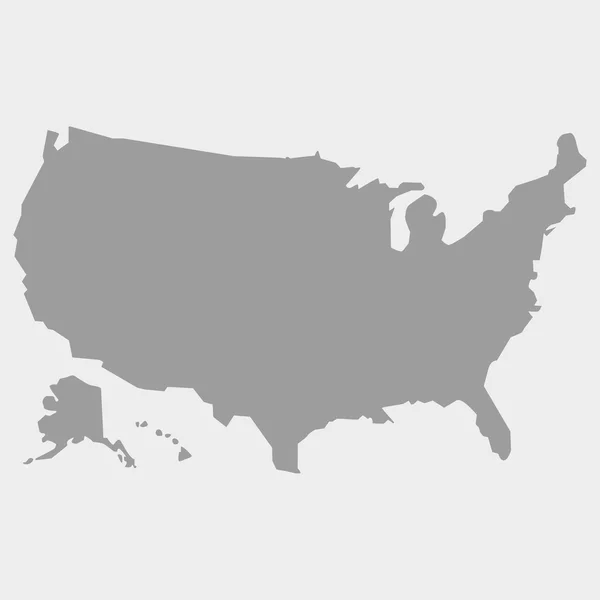Mapa de los EE.UU. en gris sobre un fondo blanco — Vector de stock