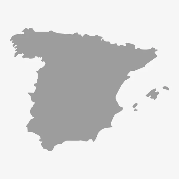 Mapa de España en gris sobre fondo blanco — Vector de stock