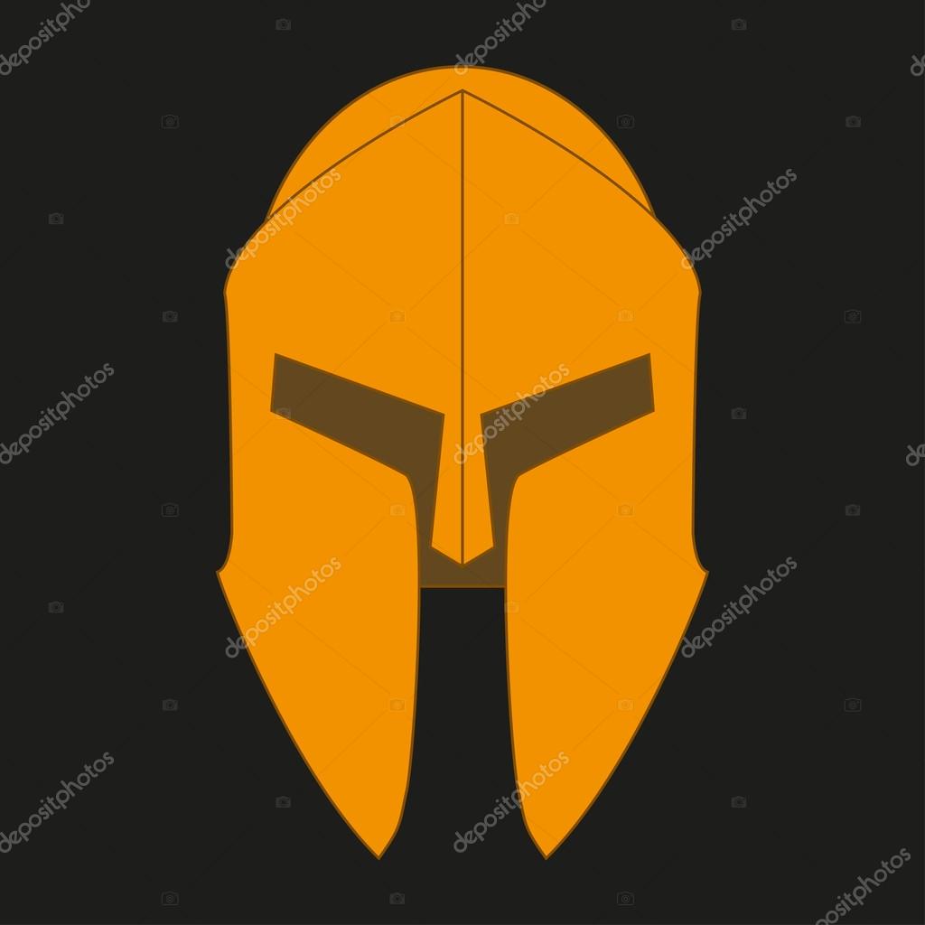 Corinthian  bronze orange helmet on a black background