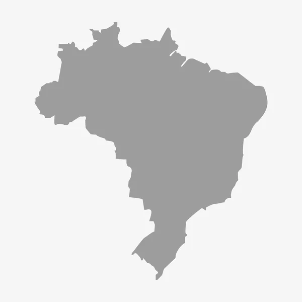 Карта Бразилии в сером на белом фоне — стоковый вектор