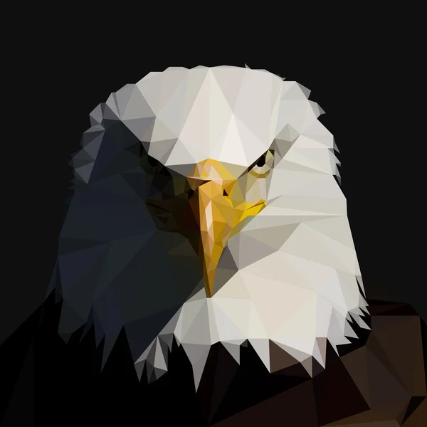 Bald Eagle in the style of triangulation. Vector illustration — Stock Vector