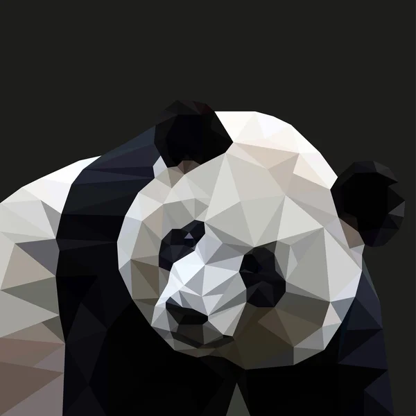 Panda nirengi siyah bir zemin üzerine tarzında. Vektör çizim
