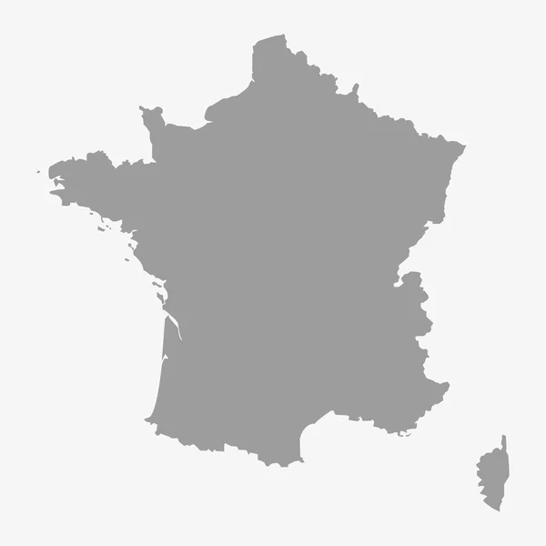 Carte de la France en gris sur fond blanc — Image vectorielle